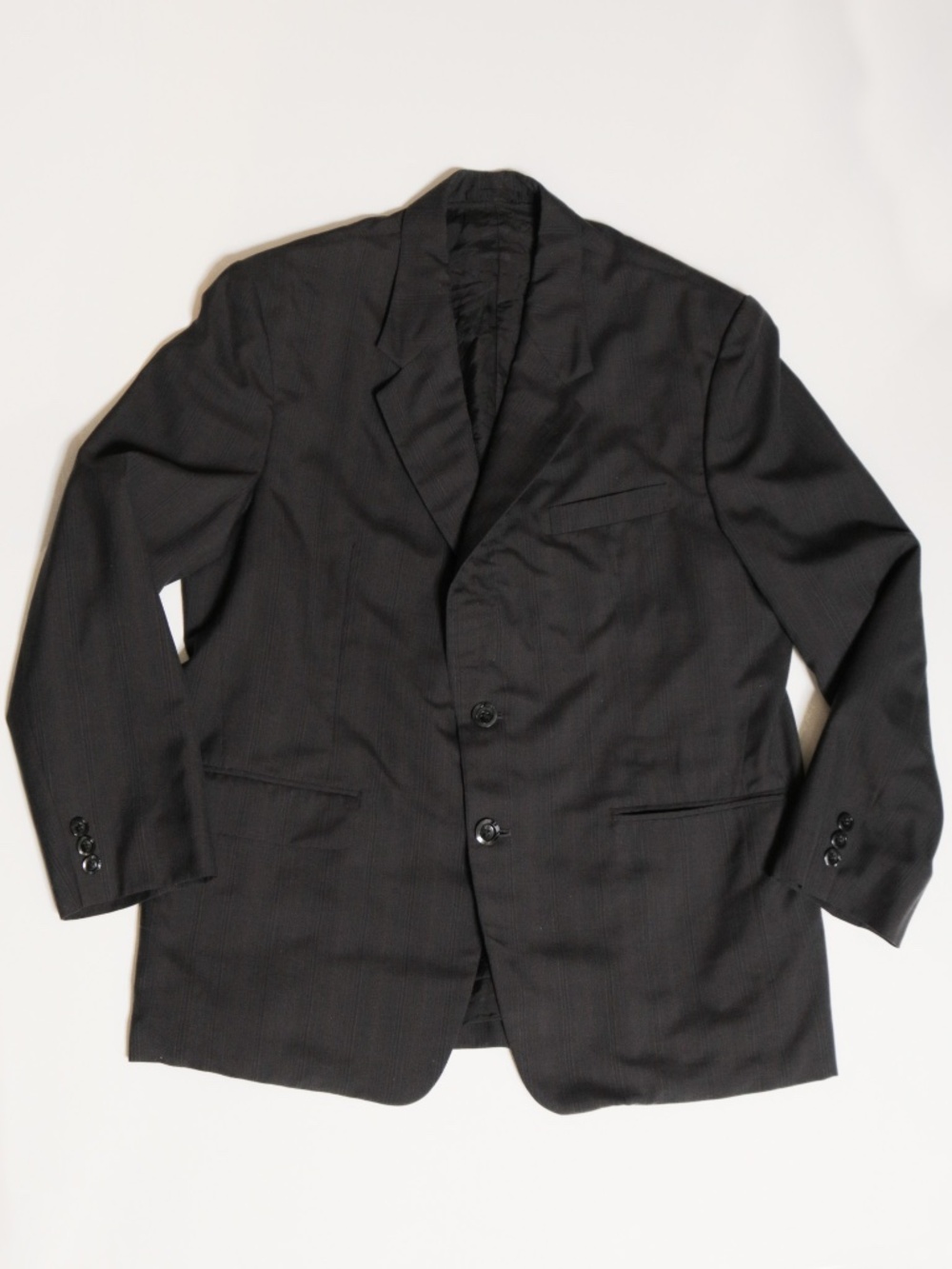 Vintage MINOVA ENGLAND Super 110's Black Wool Striped Blazer Sport Coat